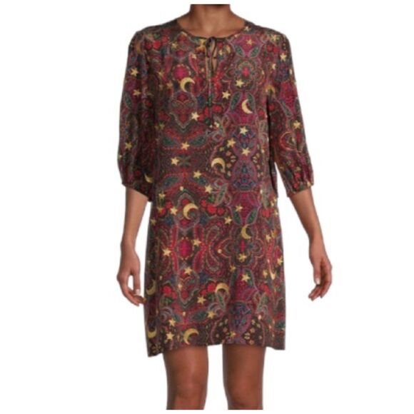 Johnny Was Star Gazer Silk Mini Tunic Dress, size M - Picture 1 of 7